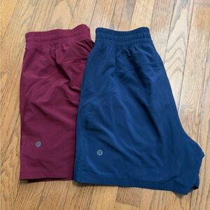 lululemon athletica Men's Athletic Shorts - Blue and Red